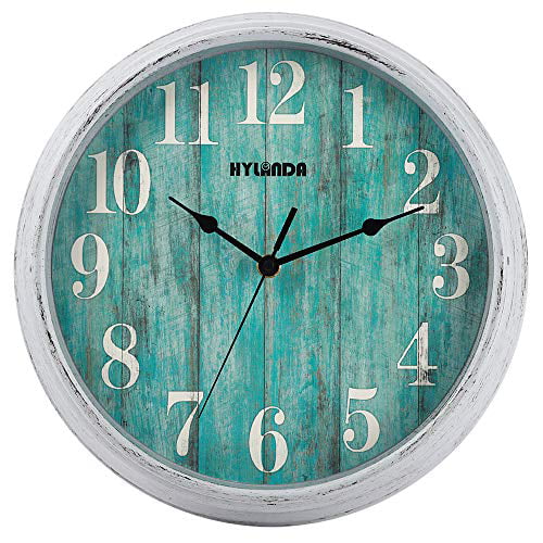 Silent Non-Ticking Battery Operated Country Wall Home by Unbranded Wooden Wall Clock 10 Inch for Family Black 